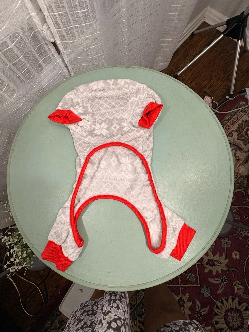 Small Dog Christmas Pajamas Gray Snowflake Fleece One Piece Holiday XS S Pet